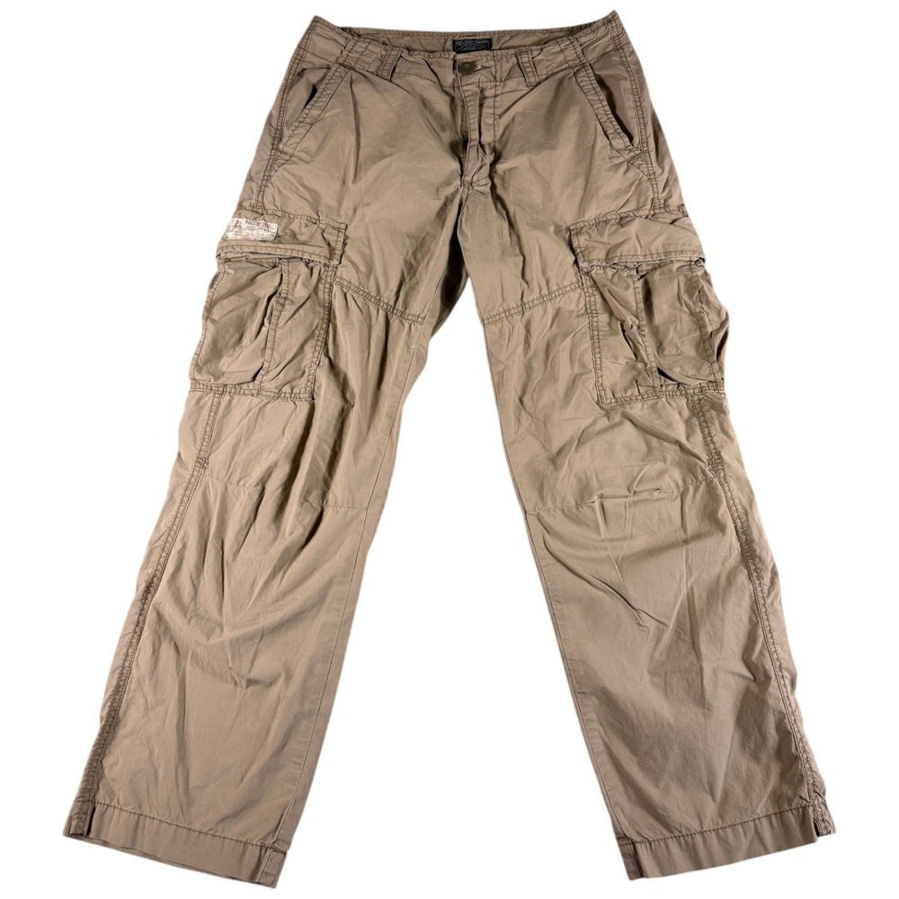 Polo Jeans Co Cargo Pants Mens 32x30 Khaki Tan Vintage Y2K Workwear Straight
